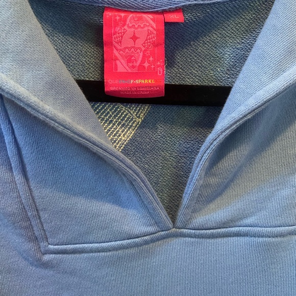 Queen of Sparkles Blue Bomb Pop Collared Sweatshirt and Shorts Outfit - Picture 9 of 9